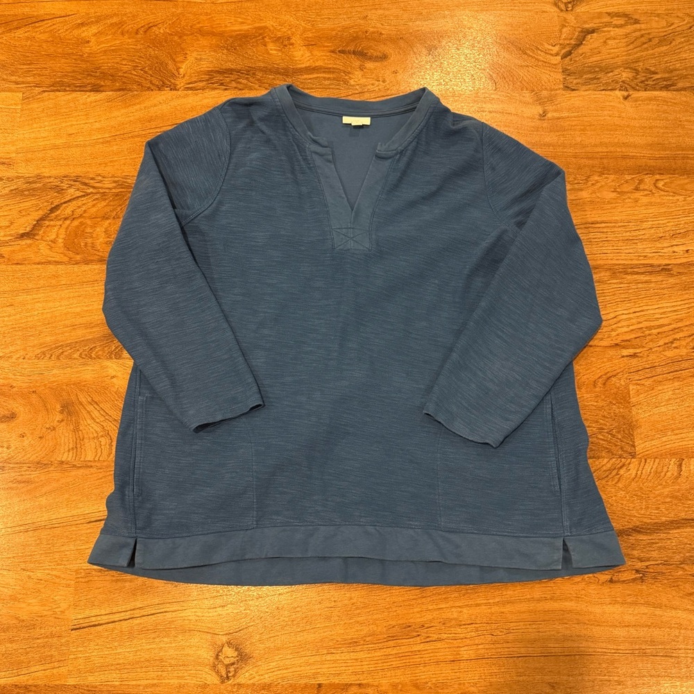 J. Jill Women's Top Long Sleeve Lightweight V Neck Casual